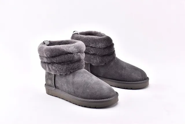 UGG Fluff Mini Quiz-Ted Gray Snow Boots 9