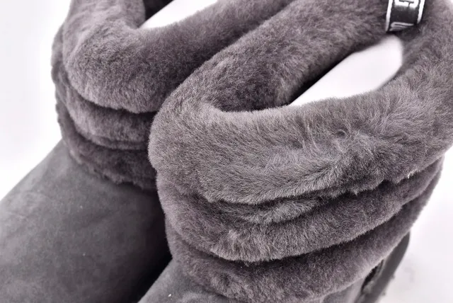 UGG Fluff Mini Quiz-Ted Gray Snow Boots 11