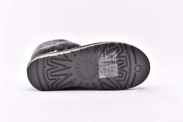 UGG Fluff Mini Quiz-Ted Gray Snow Boots 13