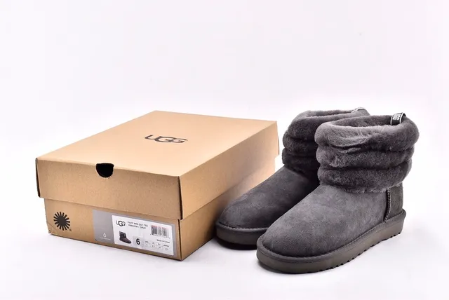 UGG Fluff Mini Quiz-Ted Gray Snow Boots 15