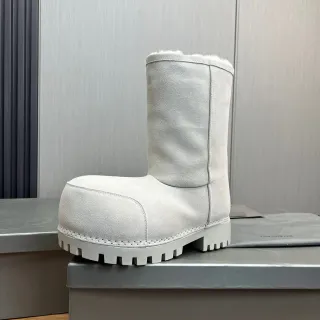 UGG ধূসর সুয়েড শিয়ারলিং-লাইন্ড কাফ স্নো বুট