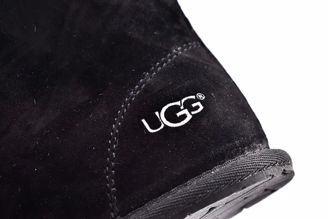 UGG Mini Bailey Button Bling Black Suede Ankle Boots 4