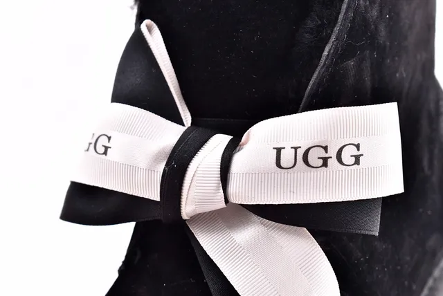 UGG Mini Bailey Button Bling Black Suede Ankle Boots 5