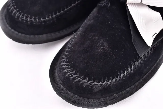 UGG Mini Bailey Button Bling Black Suede Ankle Boots 10