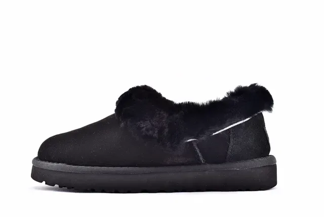 UGG Nita Black Shearling-Lined Slip-On Casual Shoes 8