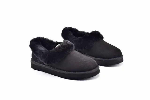 UGG Nita Black Shearling-Lined Slip-On Casual Shoes 9