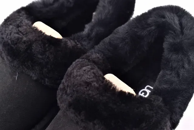 UGG Nita Black Shearling-Lined Slip-On Casual Shoes 11