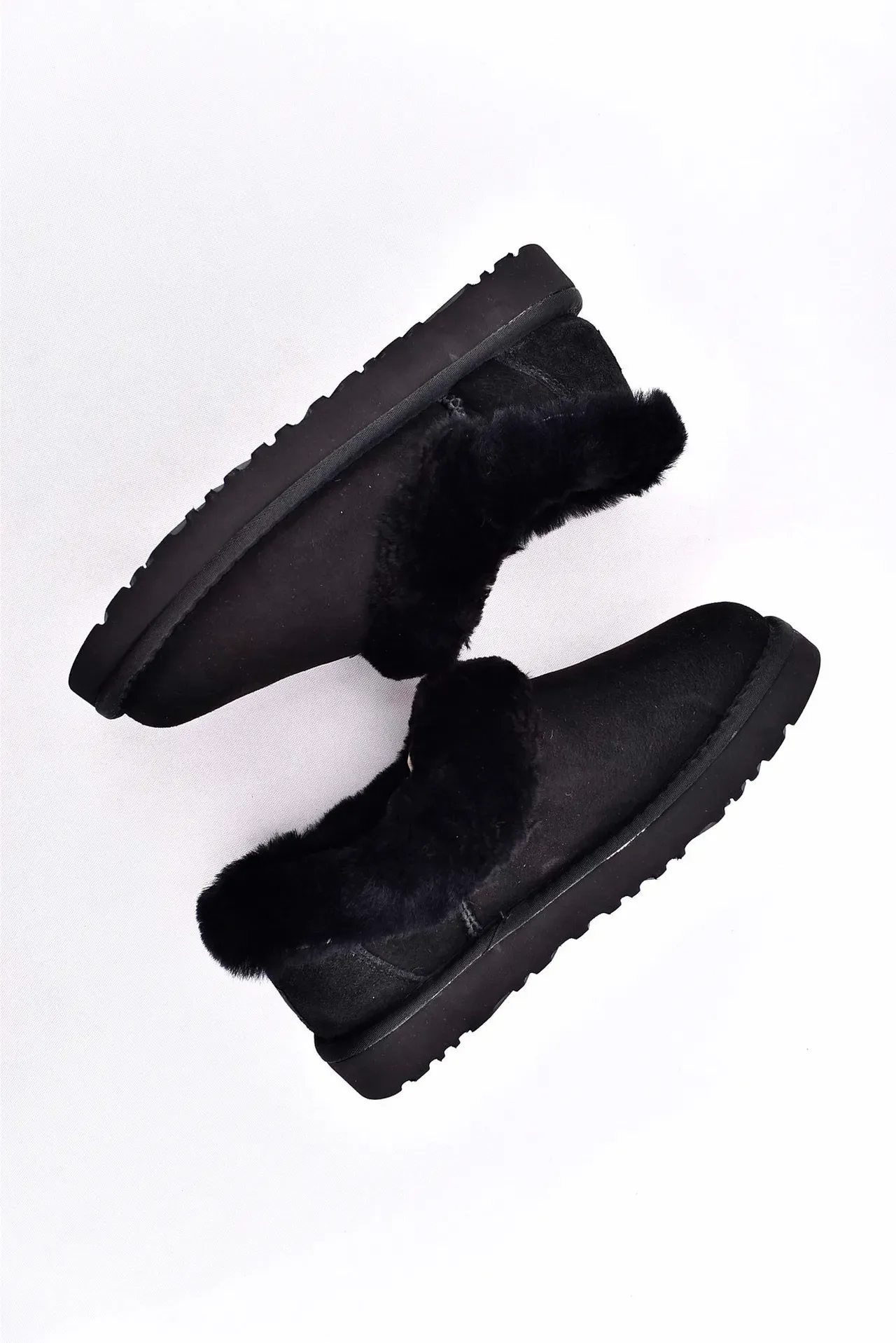 UGG Nita Black Shearling-Lined Slip-On Casual Shoes 12