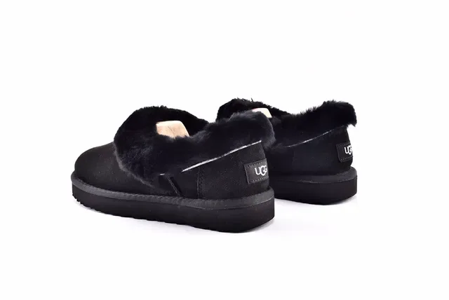UGG Nita Black Shearling-Lined Slip-On Casual Shoes 14