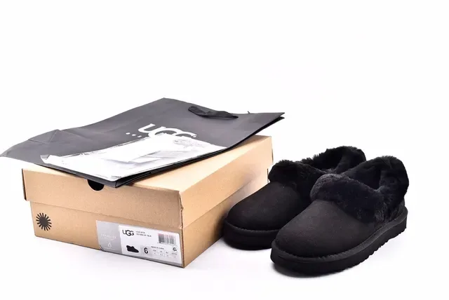 UGG Nita Black Shearling-Lined Slip-On Casual Shoes 15