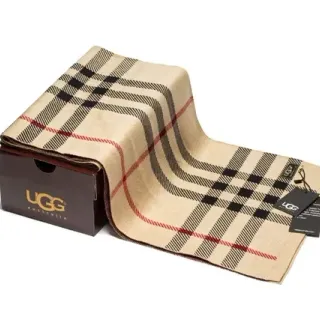 UGG Plaid Beige Black Red Cashmere Scarf