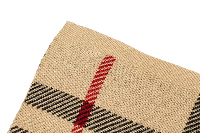 UGG Plaid Beige Black Red Cashmere Scarf 8