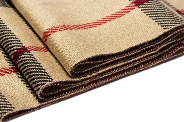 UGG Plaid Beige Black Red Cashmere Scarf 10