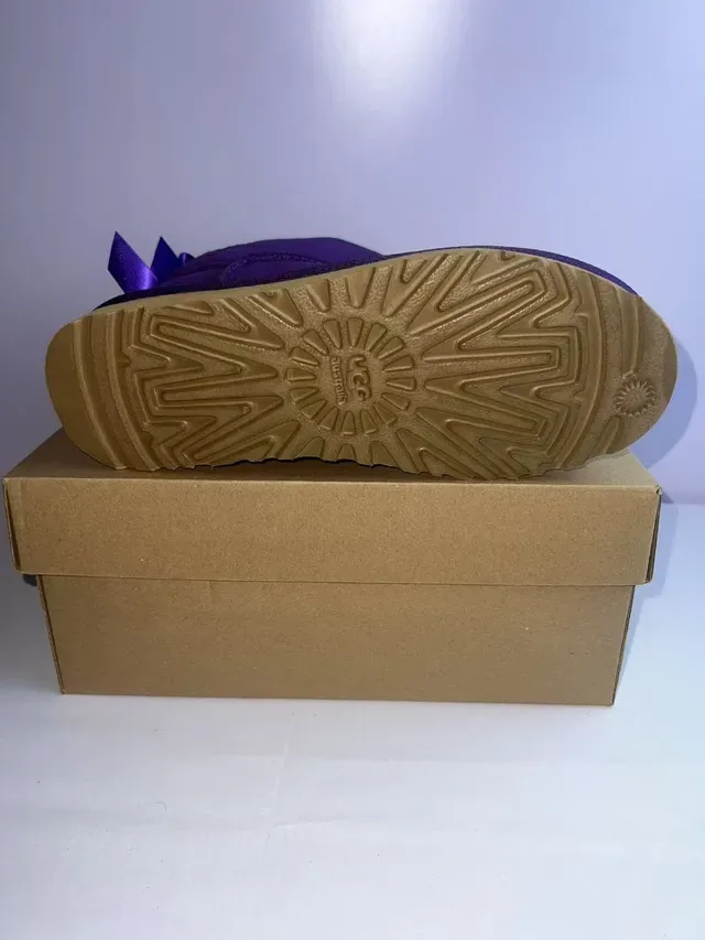 UGG Purple Beige Suede Upper Shearling Lining Snow Boots 2