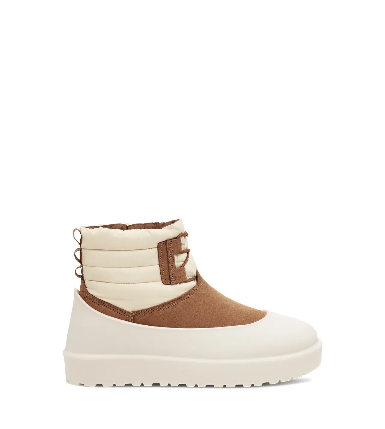 UGG Tasman Beige Brown Quilted Puffer Cuff Suede Overlay Snow Boots 2