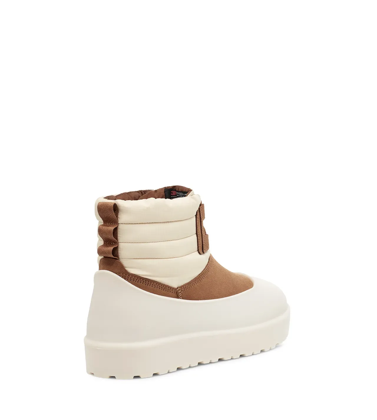 UGG Tasman Beige Brown Quilted Puffer Cuff Suede Overlay Snow Boots 4