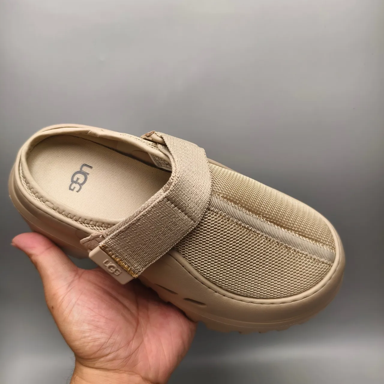 UGG Tasman Beige Mesh Strap Clog 3