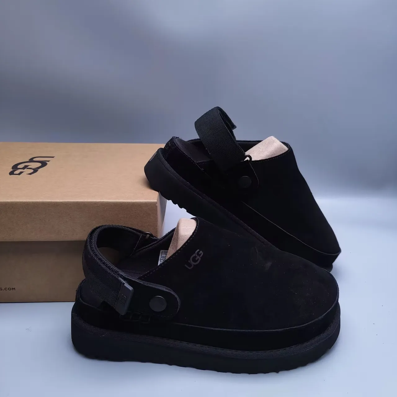 UGG Tasman Black Suede Strap Slipper 3