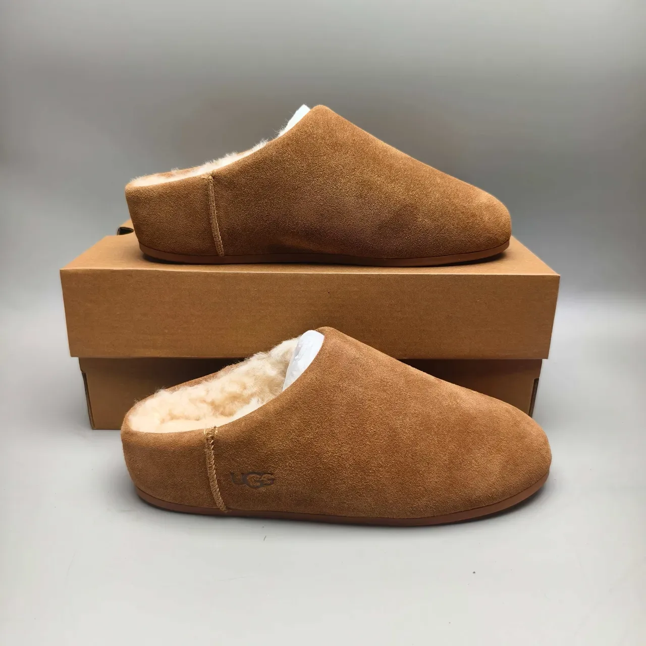 UGG Tasman Brown Suede Shearling-Lined Slippers 5