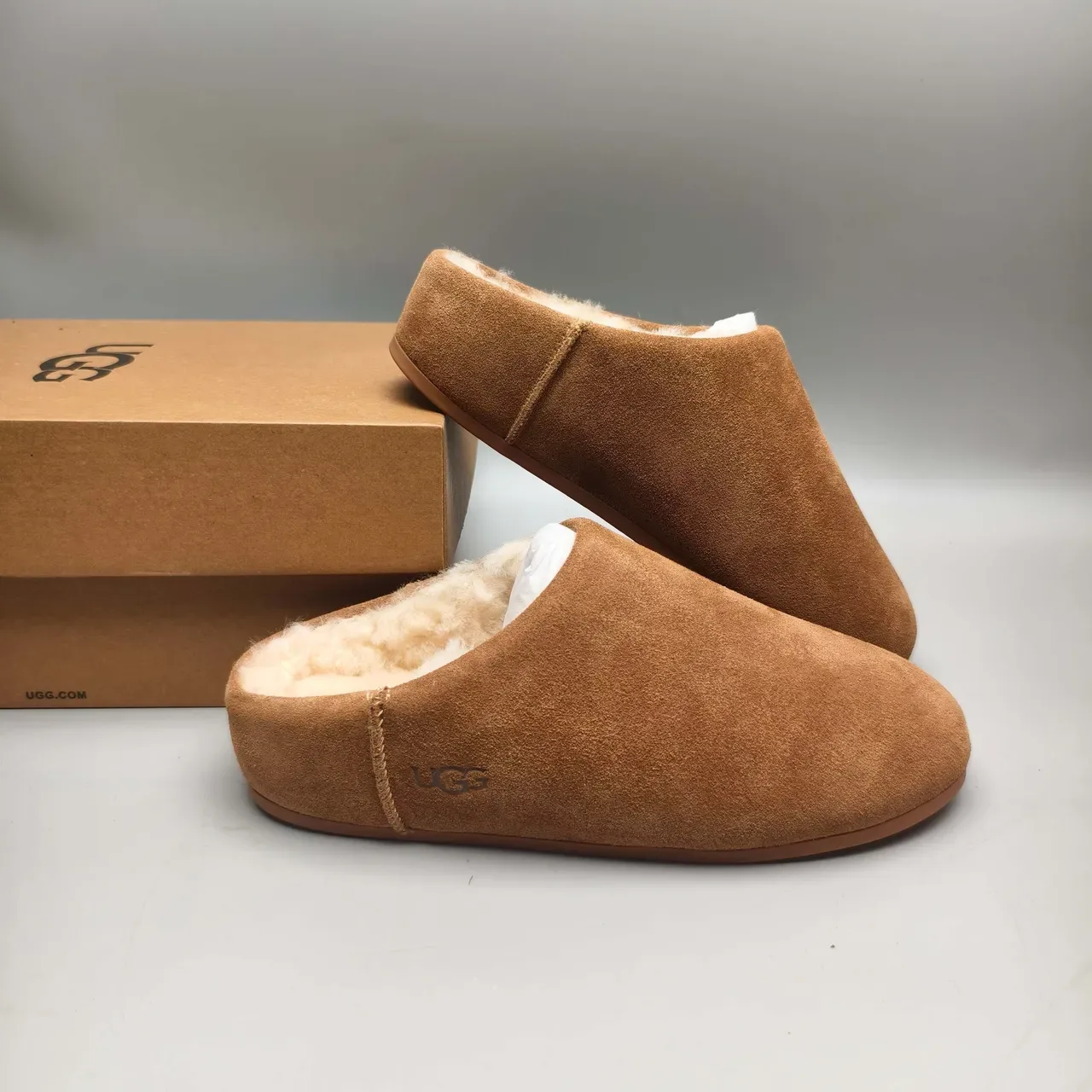 UGG Tasman Brown Suede Shearling-Lined Slippers 6