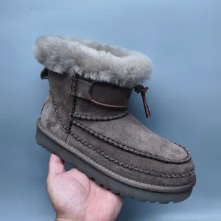 UGG Tasman Brown Suede Shearling-Lined Snow Boots
