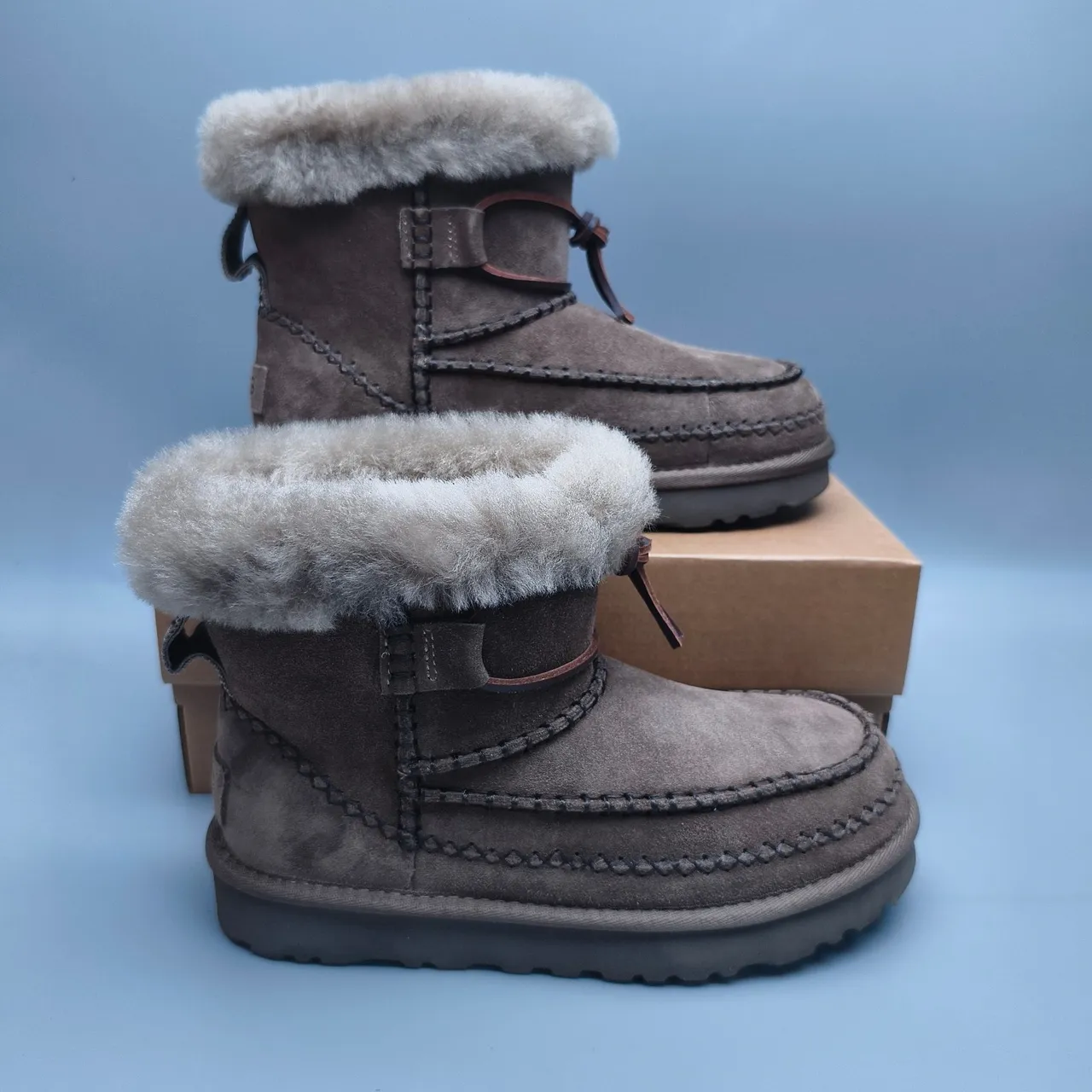 UGG Tasman Brown Suede Shearling-Lined Snow Boots 5