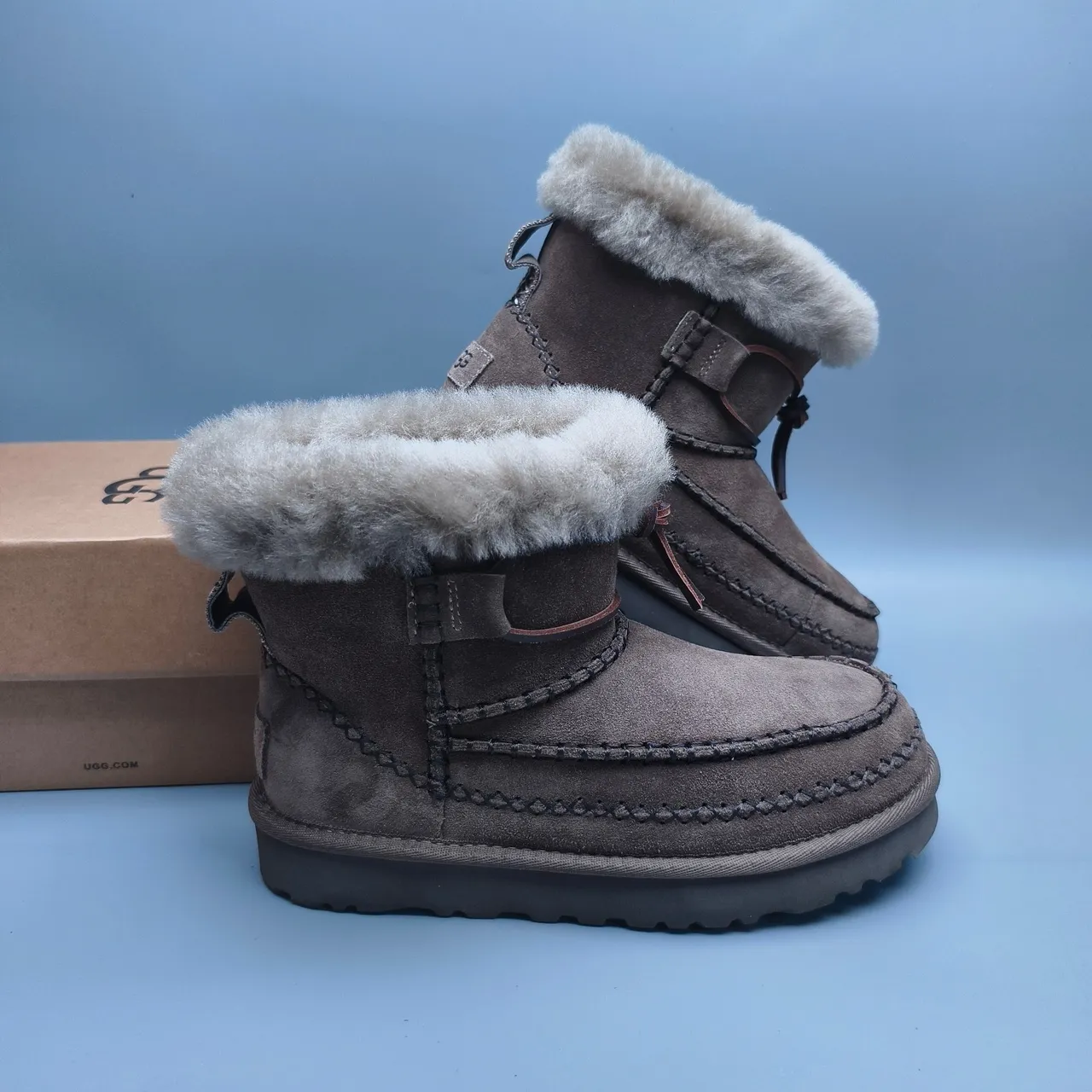 UGG Tasman Brown Suede Shearling-Lined Snow Boots 6