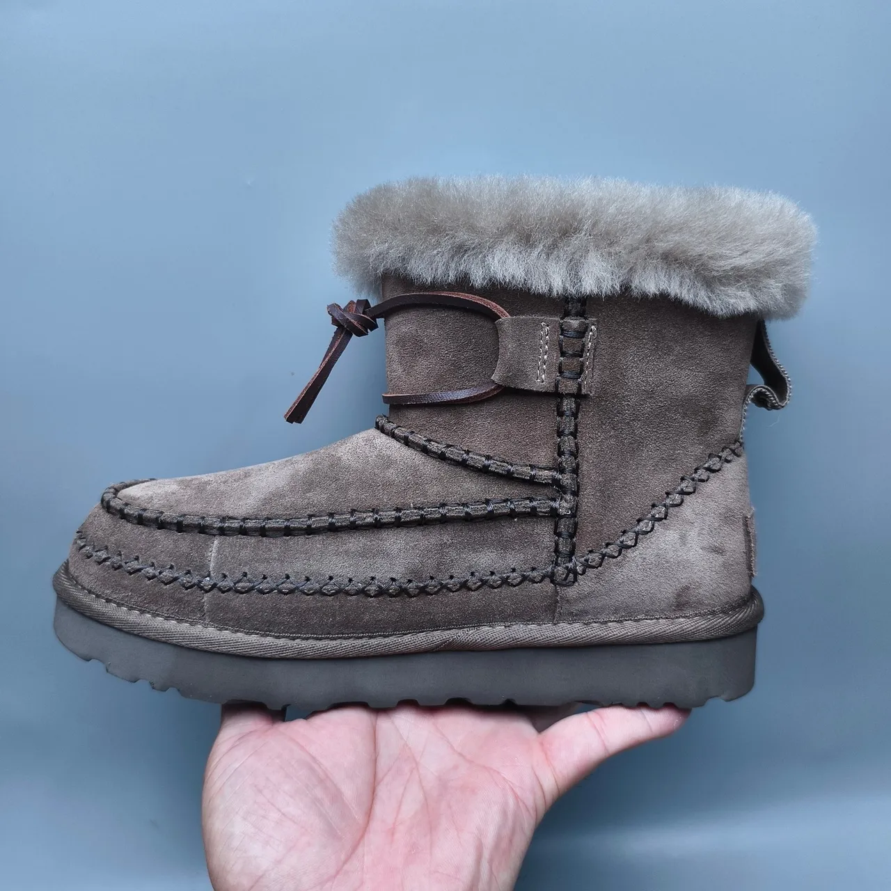 UGG Tasman Brown Suede Shearling-Lined Snow Boots 7