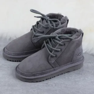 UGG Tasman Charcoal Gray Suede Shearling-Lined Snow Boots
