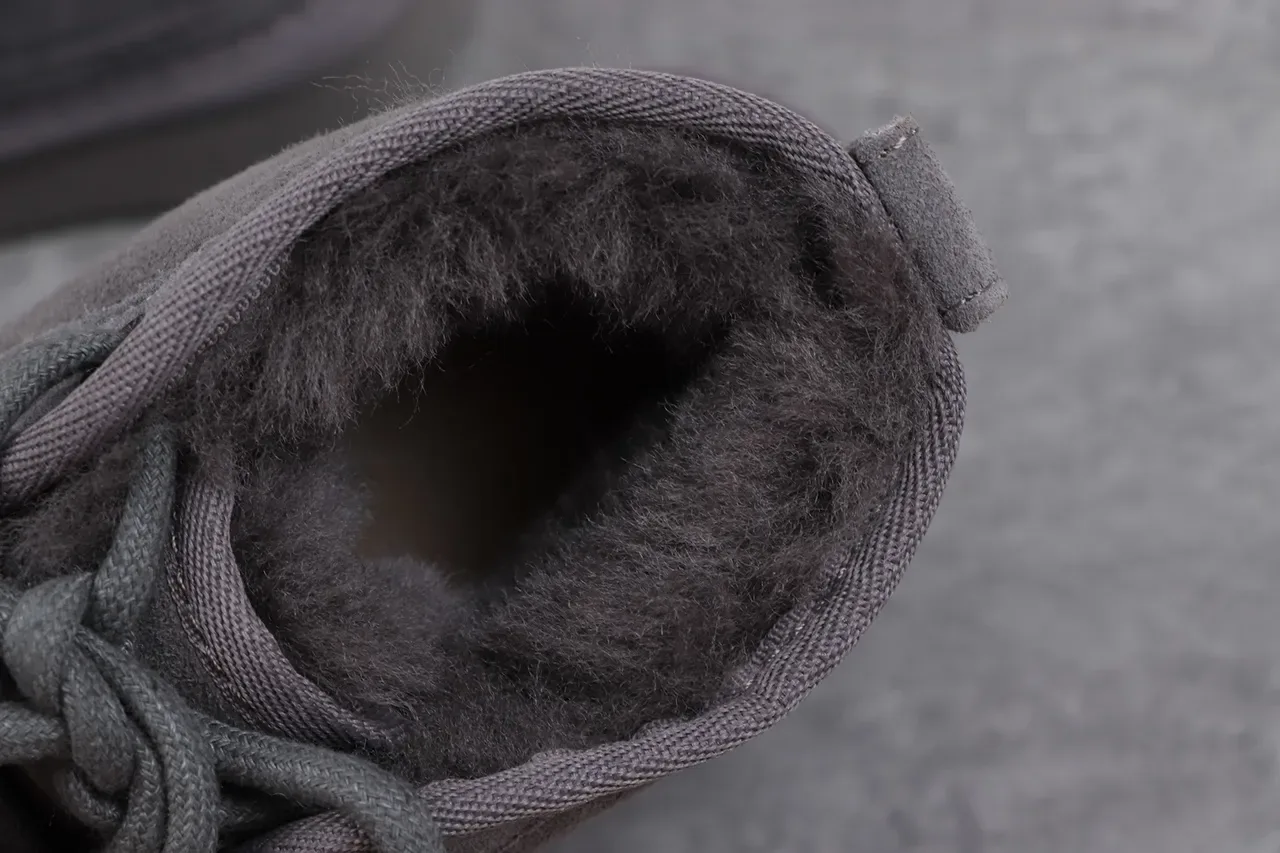 UGG Tasman Charcoal Gray Suede Shearling-Lined Snow Boots 4