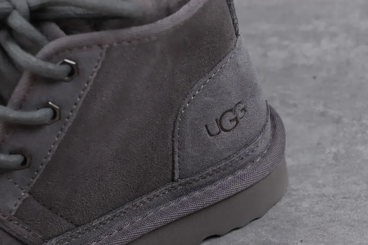 UGG Tasman Charcoal Gray Suede Shearling-Lined Snow Boots 5
