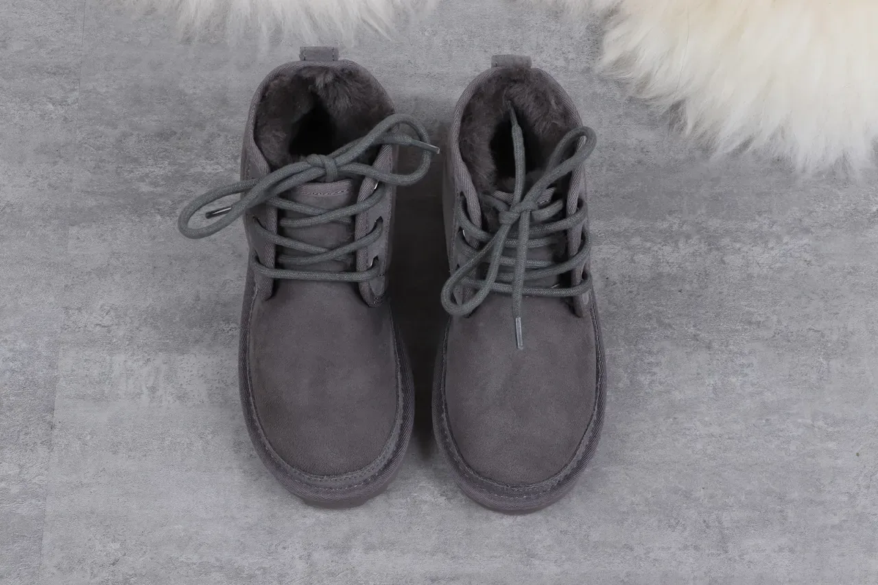 UGG Tasman Charcoal Gray Suede Shearling-Lined Snow Boots 9