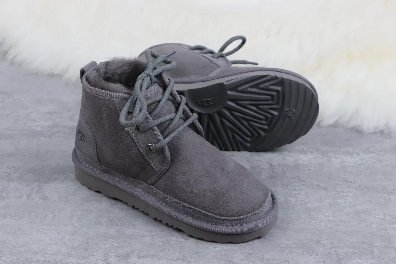 UGG Tasman Charcoal Gray Suede Shearling-Lined Snow Boots 10