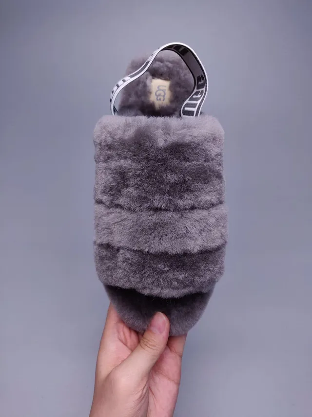 UGG Tasman Gray Plush Shearling Slipper 2