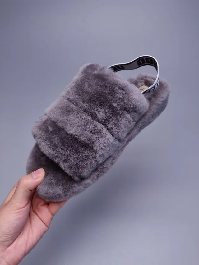 UGG Tasman Gray Plush Shearling Slipper 4