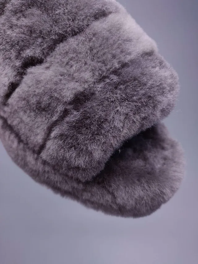 UGG Tasman Gray Plush Shearling Slipper 8