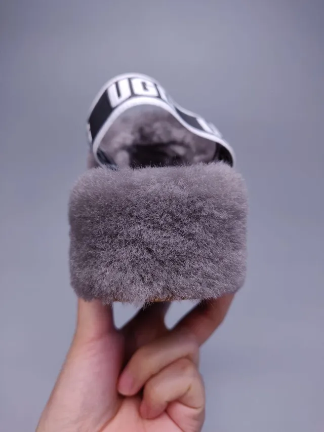 UGG Tasman Gray Plush Shearling Slipper 9