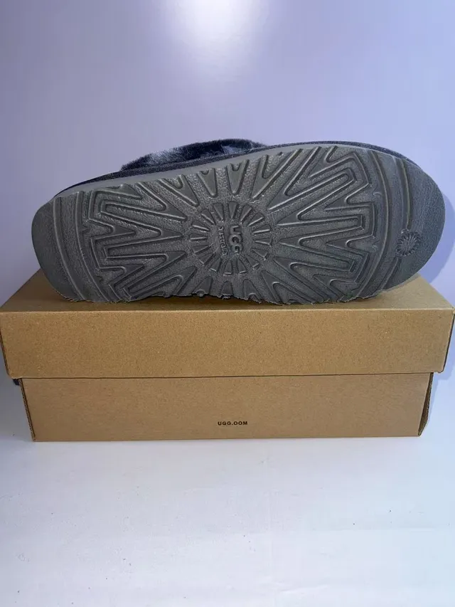 UGG Tasman Gray Suede Shearling-Lined Slippers 2
