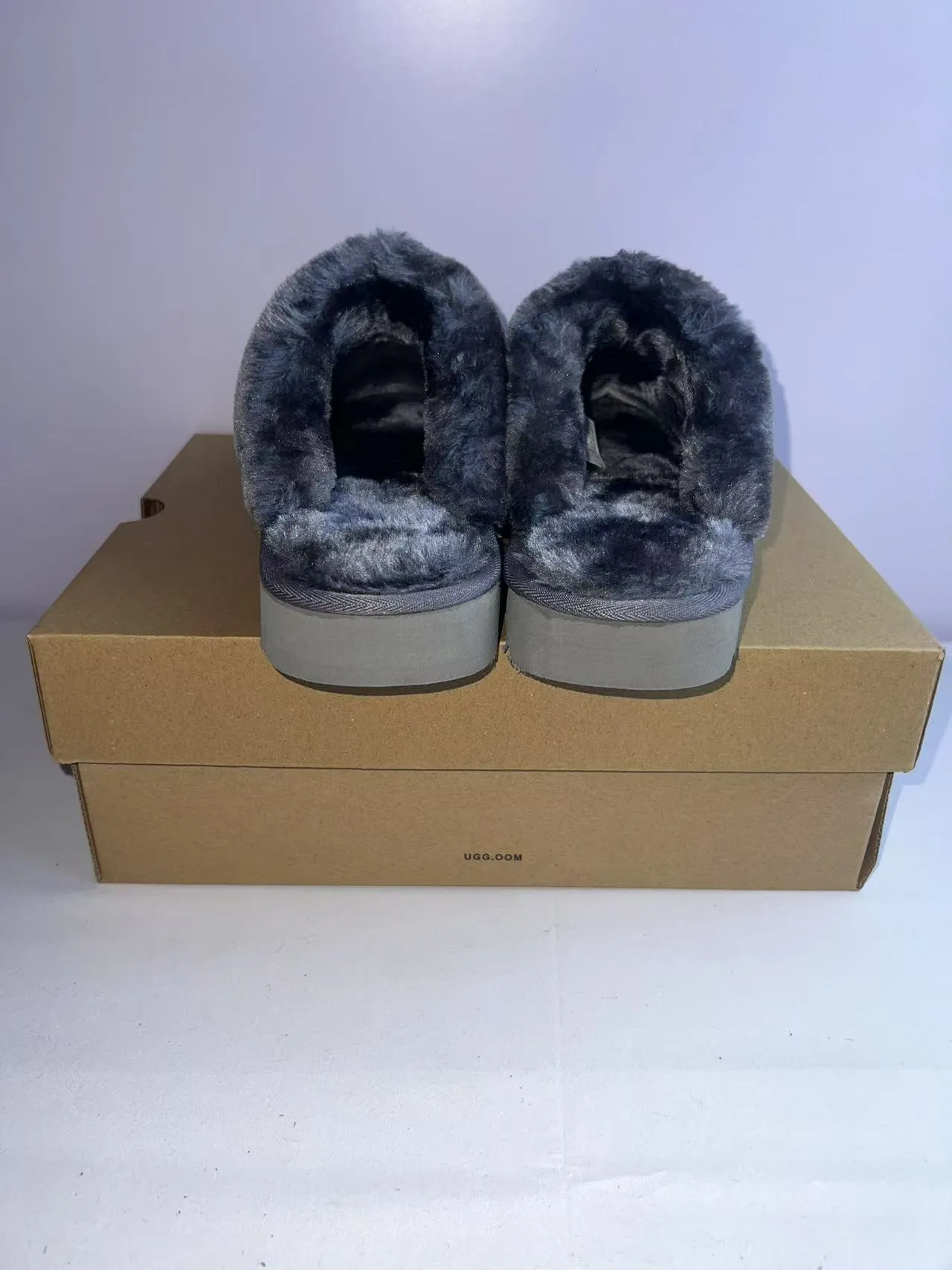 UGG Tasman Gray Suede Shearling-Lined Slippers 4