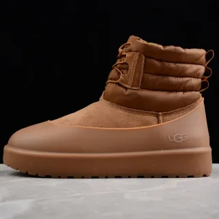 UGG Tasman Tan क्विल्टेड कॉलर स्नो बूट