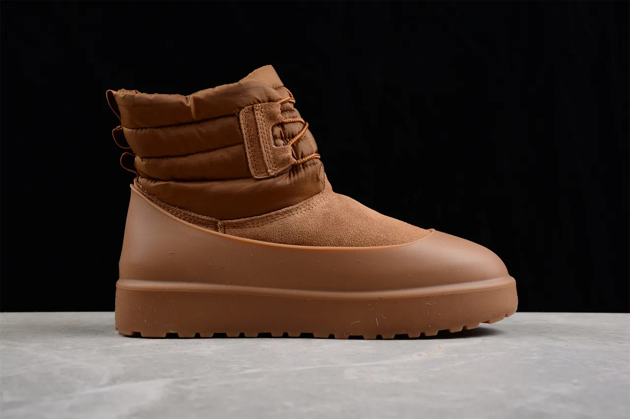 UGG Tasman Tan Quilted Collar Snow Boot 10