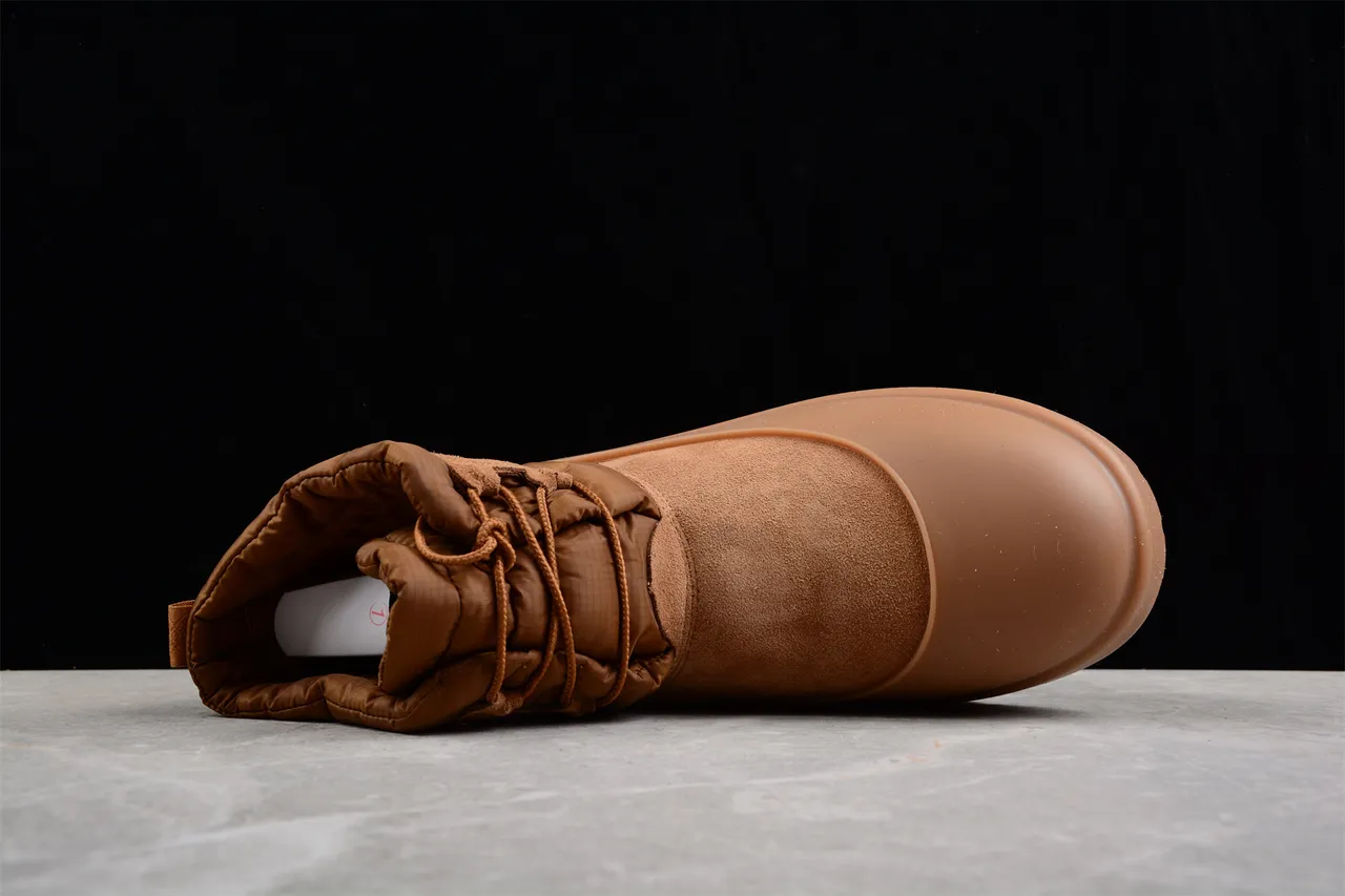 UGG Tasman Tan Quilted Collar Snow Boot 11