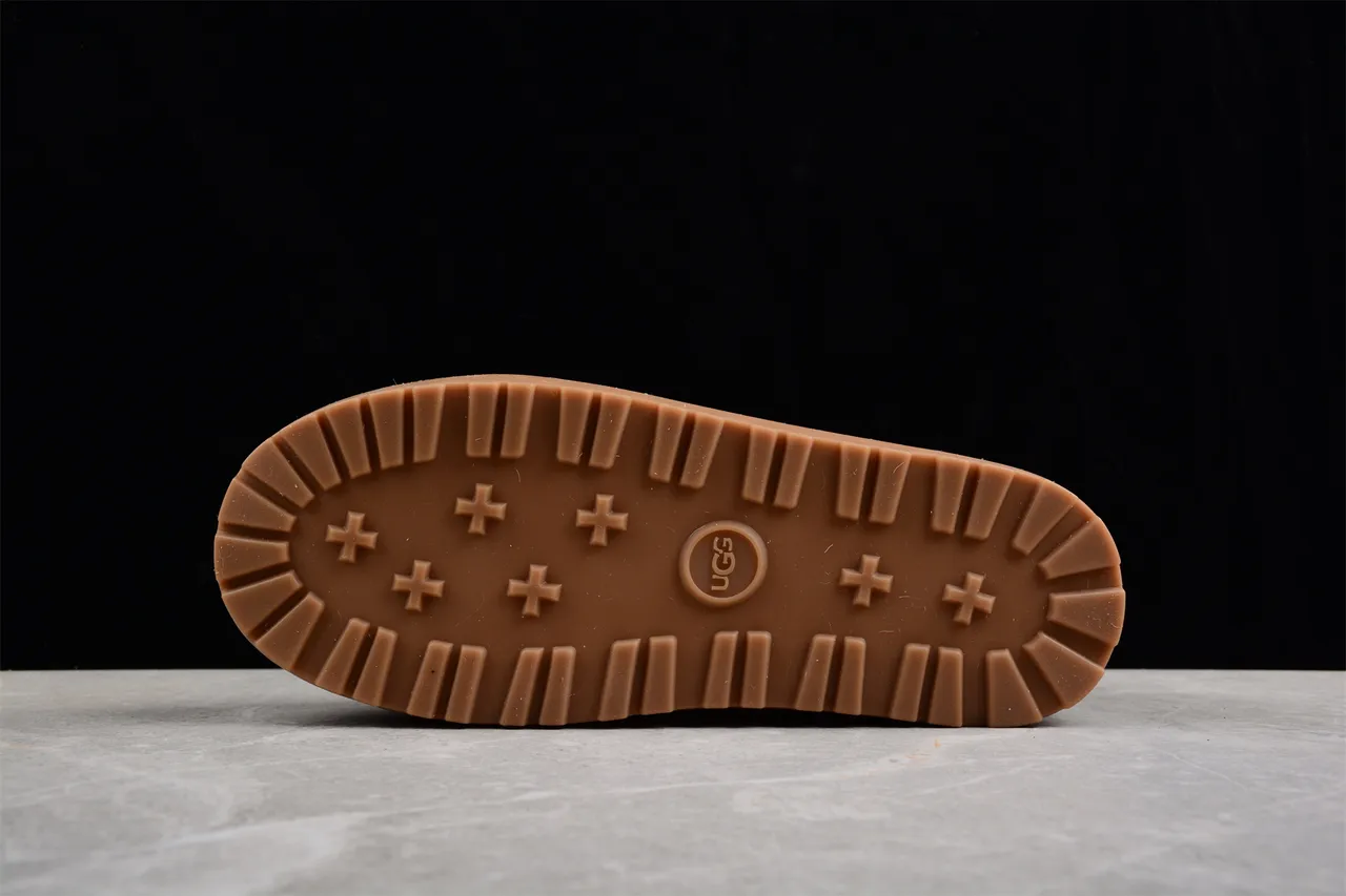 UGG Tasman Tan Quilted Collar Snow Boot 12