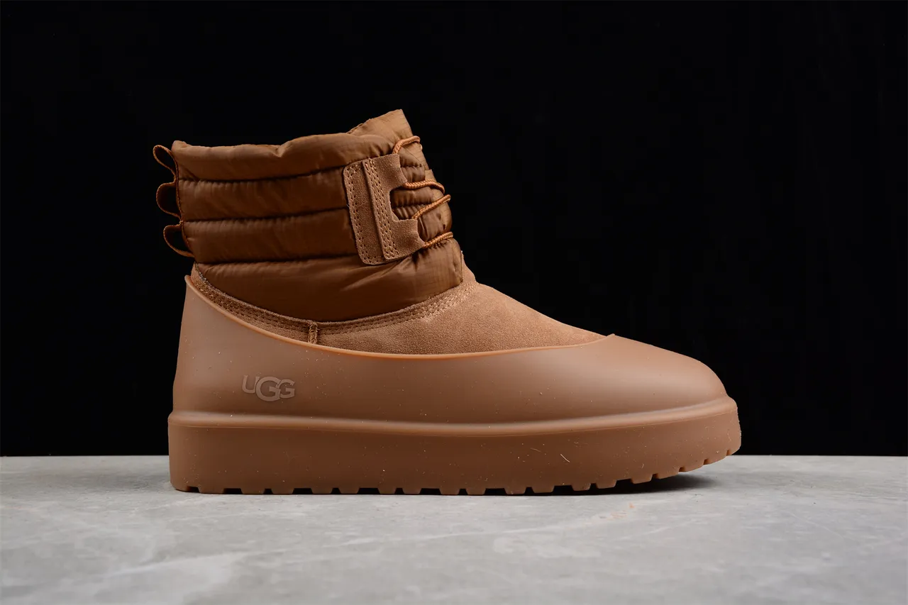 UGG Tasman Tan Quilted Collar Snow Boot 13