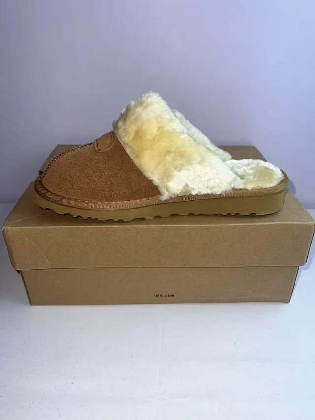 UGG Tasman Tan Suede Shearling-Lined Slippers 3
