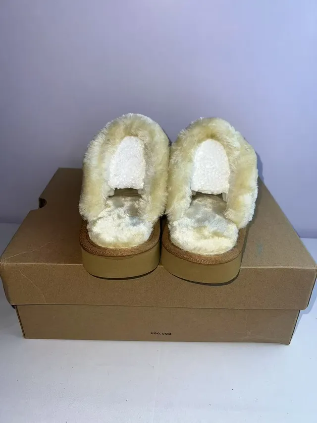 UGG Tasman Tan Suede Shearling-Lined Slippers 4