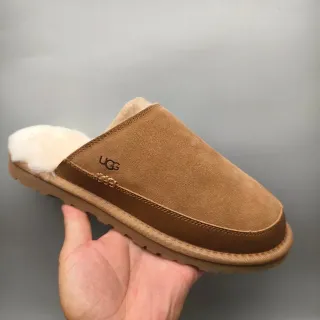 UGG Tasman Tan Suede Shearling-Lined Slippers