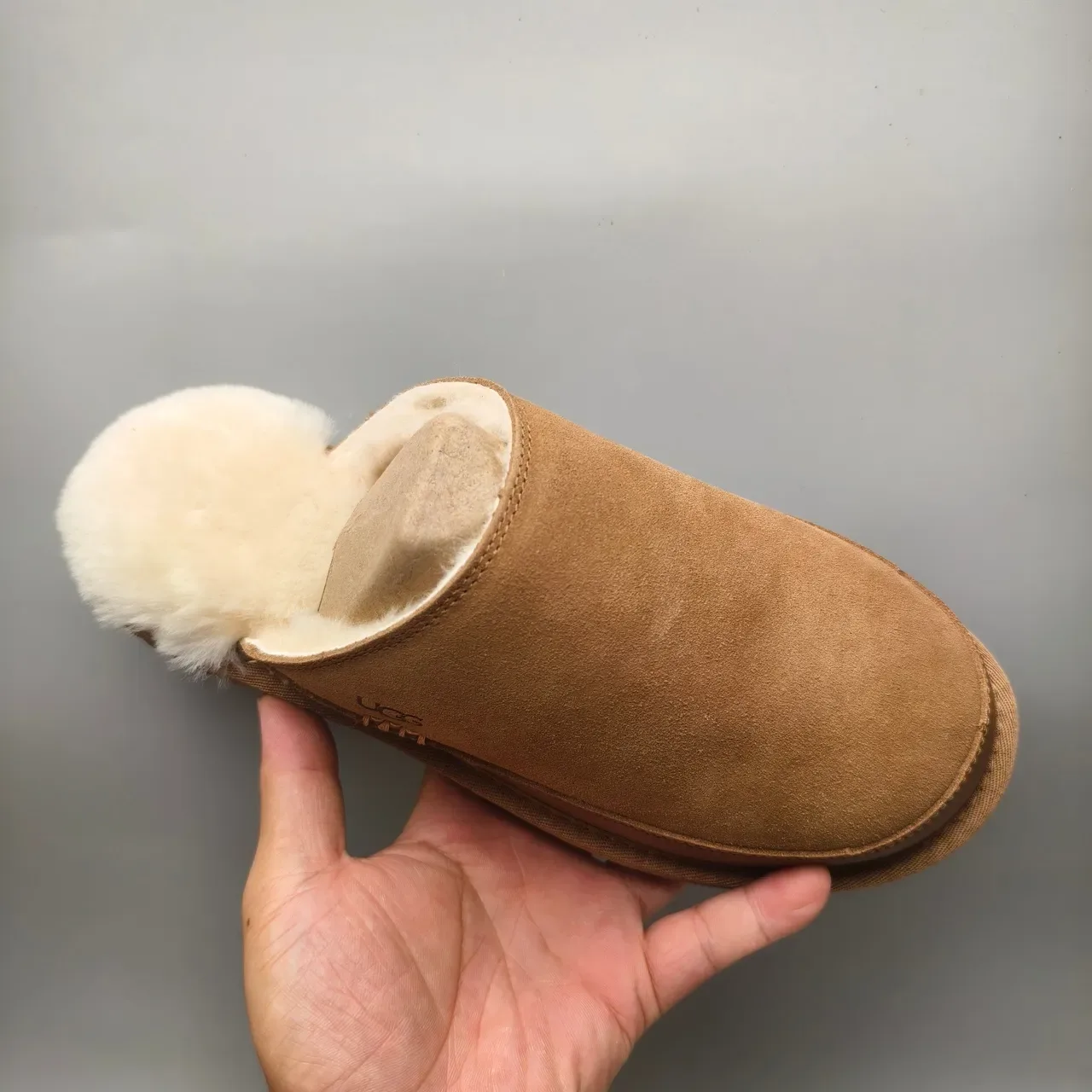 UGG Tasman Tan Suede Shearling-Lined Slippers 3