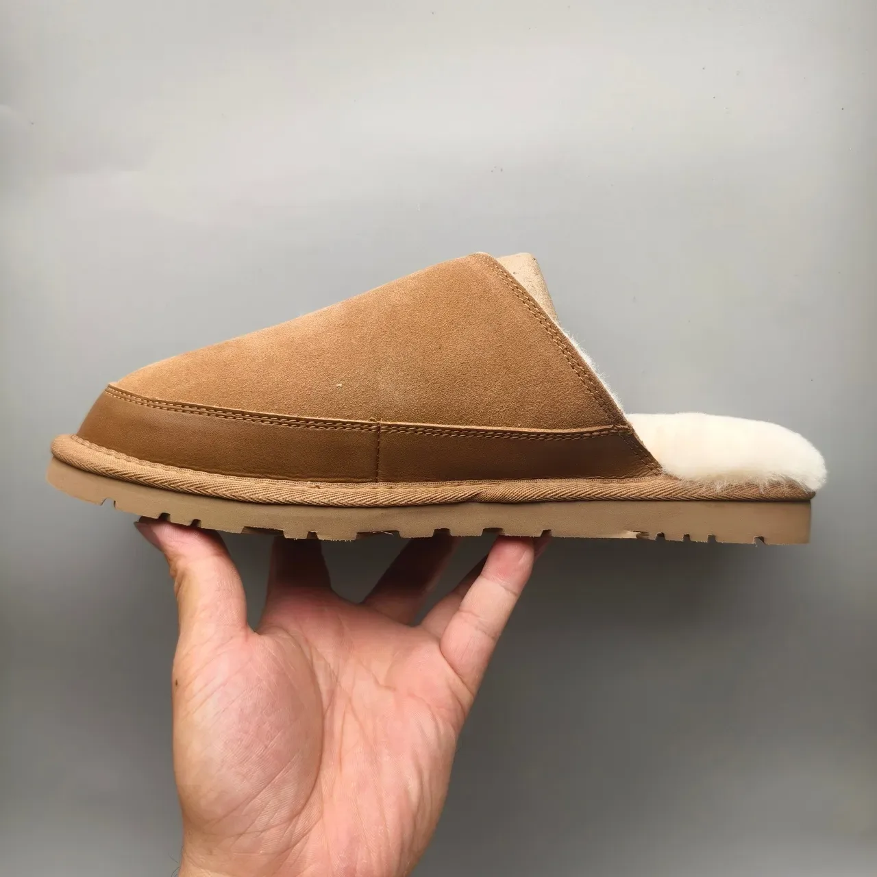 UGG Tasman Tan Suede Shearling-Lined Slippers 7