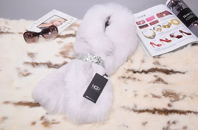 UGG Tasman White Fluffy Fur Snow Boots 6